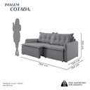 Ver imagem 4 de Sofá Cama Flórida Retrátil e Reclinável 260 cm Linho Cinza