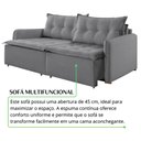 Ver imagem 7 de Sofá Cama Flórida Retrátil e Reclinável 260 cm Linho Cinza