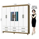 Ver imagem 3 de Guarda-roupa D22 6 Portas 6 Gavetas com Espelho e Pés