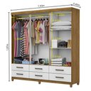 Ver imagem 5 de Guarda-roupa D22 6 Portas 6 Gavetas com Espelho e Pés
