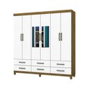 Ver imagem 1 de Guarda-roupa D22 6 Portas 6 Gavetas com Espelho e Pés