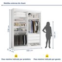 Ver imagem 3 de Closet Casal sem Portas 3 Gavetas Caribe