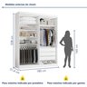 Closet Casal sem Portas 3 Gavetas Caribe - 3