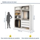 Ver imagem 3 de Closet Casal sem Portas 3 Gavetas Caribe Branco