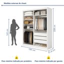 Ver imagem 3 de Closet Casal sem Portas 3 Gavetas Caribe
