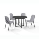 Ver imagem 2 de Conjunto Sala de Jantar Mesa com 4 Cadeiras California Preto/Cinza