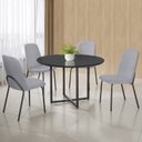 Ver imagem 1 de Conjunto Sala de Jantar Mesa com 4 Cadeiras California Preto/Cinza