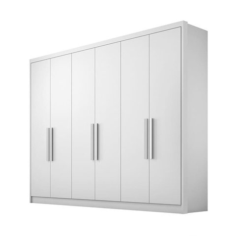 Guarda Roupa Casal 100% Mdf 6 Portas 6 Gavetas - Rizon -branco - Móveis Novo Horizonte