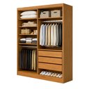 Ver imagem 2 de Closet Casal sem Portas 3 Gavetas Caribe Marrom/Cinamomo