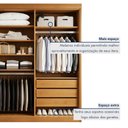 Ver mais imagens de Closet Casal sem Portas 3 Gavetas Caribe Marrom/Cinamomo
