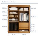 Ver imagem 7 de Closet Casal sem Portas 3 Gavetas Caribe Marrom/Cinamomo