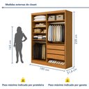 Ver imagem 3 de Closet Casal sem Portas 3 Gavetas Caribe Marrom/Cinamomo