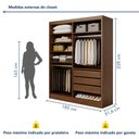 Ver imagem 3 de Closet Casal sem Portas 3 Gavetas Caribe