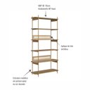 Ver imagem 7 de Estante 180 Cm 6 Prateleiras Palhinha Pé Metal