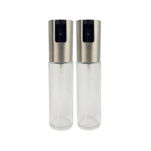 kit 2 Spray Pulverizador Borrifador Dosador Para Azeite Vinagre Frasco De Vidro Acabamento Aço Inoxi