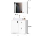 Ver imagem 4 de Conjunto Gabinete para Banheiro com Cuba Sobrepor e Espelheira Toro 60 Branco/Preto