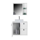 Ver imagem 2 de Conjunto Gabinete para Banheiro com Cuba Sobrepor e Espelheira Toro 60 Branco/Preto