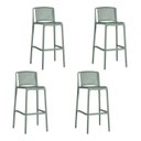 Ver imagem 1 de Kit com 4 Banquetas Floripa em Polipropileno - Cor Verde Aloe