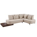 Ver imagem 1 de Sofá de Canto Nori Curva Le 2,61m em Linho com Base em Madeira Cor Cru 2320