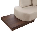 Ver imagem 3 de Sofá de Canto Nori Curva Le 2,61m em Linho com Base em Madeira Cor Cru 2320