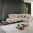 Ver imagem 6 de Sofá de Canto Nori Curva Le 2,61m em Linho com Base em Madeira Cor Cru 2320