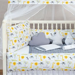 KIT BERÇO MASCULINO E FEMININO URSINHO 13 PEÇAS KIT AMERICANO ESTAMPADO PARA BEBE COMPLETO:CINZA - 2