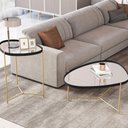 Ver imagem 2 de Jogo de Mesas Bergamo Preto Dourado