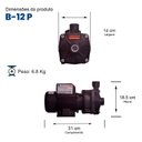 Ver imagem 2 de Bomba Monoestágio B-12 P 1/2 Cv Rotor 112mm Monofásico Motor Thebe Ip55 127/220-254v
