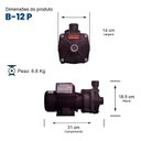 Ver imagem 2 de Bomba Monoestágio B-12 P 1/2 Cv Rotor 112mm Monofásico Motor Thebe IP55 127/220-254V Preto Ebara