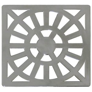 Kit Com3 Grelha Quadrada 9,3 X 9,3cm em Abs Cromada com Canto Vazado