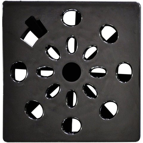 Kit com 3 Grelha Quadrada 9,4 x 9,4cm com Anti-Inseto em ABS Astra Cinza/Cromado