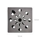 Ver imagem 2 de Kit com 3 Grelha Quadrada 9,4 x 9,4cm com Anti-Inseto em ABS Astra Cinza/Cromado