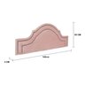 Cabeceira Casal Curva Dupla Tacha 140x60 Luxo Estofada com Tachas - Suede Veludo Rose - 2