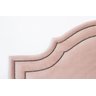 Cabeceira Casal Curva Dupla Tacha 140x60 Luxo Estofada com Tachas - Suede Veludo Rose - 3