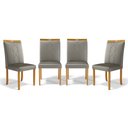 Ver imagem 1 de Kit com 4 Cadeiras Ana Madeira Maciça Estofadas para Mesa de Jantar Veludo Chumbo 109