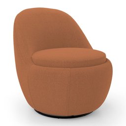 Kit 02 Poltronas Orgânicas Living Memphis Base Giratória Bouclê Terracota - Abmaza - 7