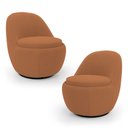 Ver imagem 1 de Kit 02 Poltronas Orgânicas Living Memphis Base Giratória Bouclê Terracota - Abmaza