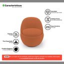 Ver imagem 3 de Kit 02 Poltronas Orgânicas Living Memphis Base Giratória Bouclê Terracota - Abmaza