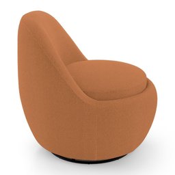 Kit 02 Poltronas Orgânicas Living Memphis Base Giratória Bouclê Terracota - Abmaza - 5