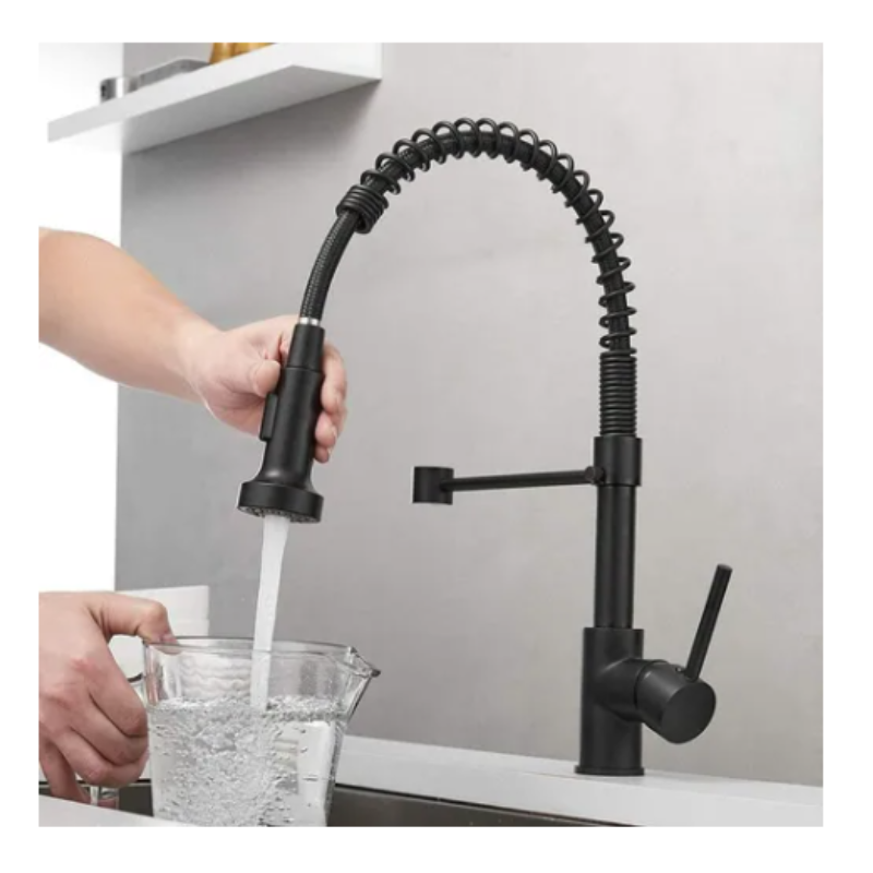 Kit Cuba Pia Aço Inox Quadrada Cozinha e Torneira Flexivel Preta Brinovar - 9