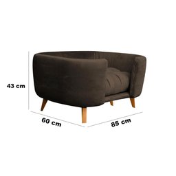 Cama Pet para Cães e Gatos Estofada com Pés Hannah - Marrom - 2