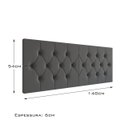 Ver imagem 5 de Painel Cabeceira Casal Capitonê Estofada 140cm Elisa Fixação Parede Suspenso:Cinza