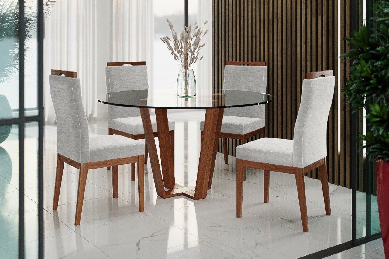 Kit 2 Cadeiras de Jantar Paris Linho Cru - IDEAL MOVEIS - 1