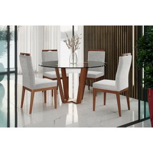 Kit com 2 Cadeiras de Jantar Paris Linho Cru - Ideal Moveis