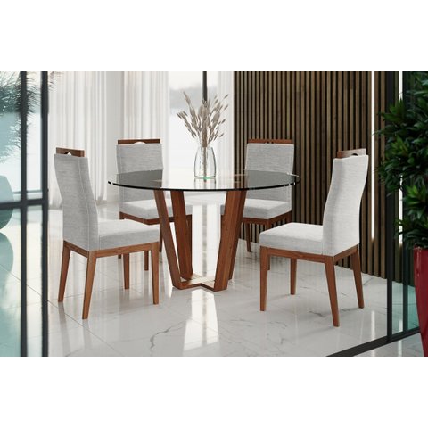 Kit com 2 Cadeiras de Jantar Paris Linho Cru - Ideal Moveis