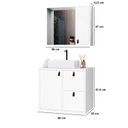 Ver imagem 4 de Conjunto Gabinete para Banheiro com Cuba Sobrepor, Tampo de Vidro e Espelheira Toro 60 Cm