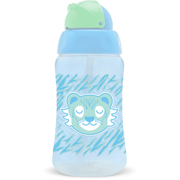 Copo Infantil com Canudo Zoo Lolly Kind Cor Azul Claro 330ml - 3