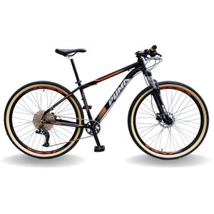 BICICLETA 29 PUMABIKE 12V ABSOLUTE, FREIO HID, PDV ALUM, SUSP TRAVA GUIDÃO, PRETO BRANCO E VERMELHO,