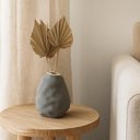 Ver imagem 2 de Vaso Decorativo Organico em Ceramica Cinza Escuro P 12x10cm