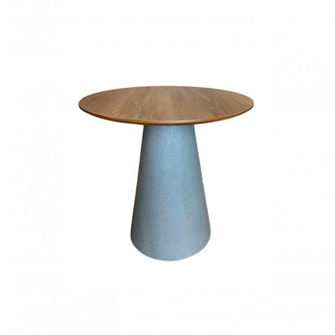 Mesa De Apoio Cone Base Cimento Texturizado - Tampo Mezzo Castani 70 Cm Altura 70 Cm Cor Cinza
